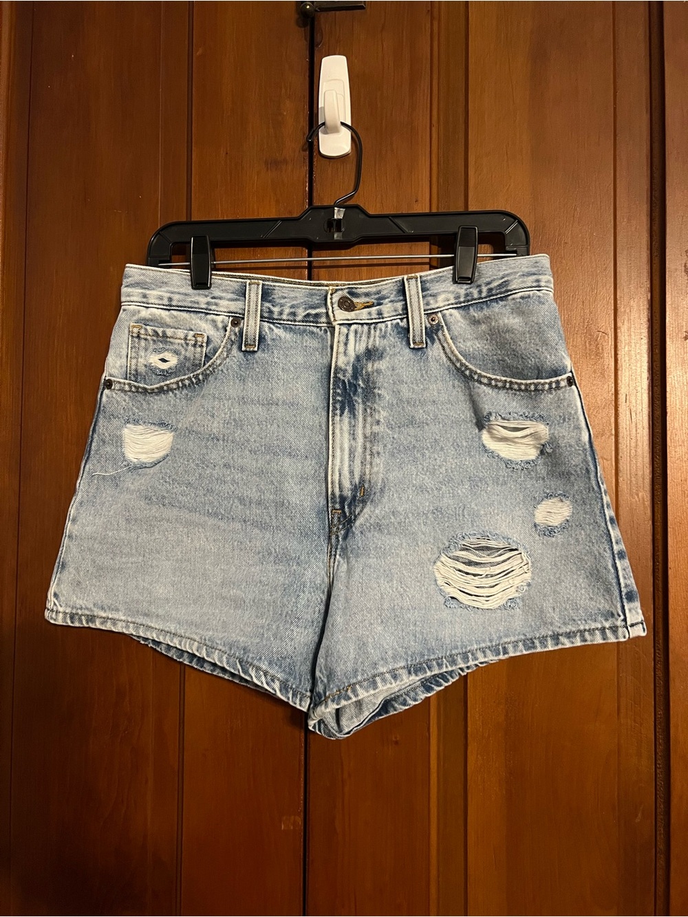 Levi Strauss High Waisted Mom Shorts Size 29 Distressed Jean Shorts